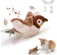 USB Rechargeable Interactive Flapping Bird Cat Toy